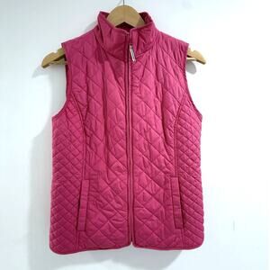 TALBOTS light soft pink quilted filled sleeveless lightweight puffer vest top
